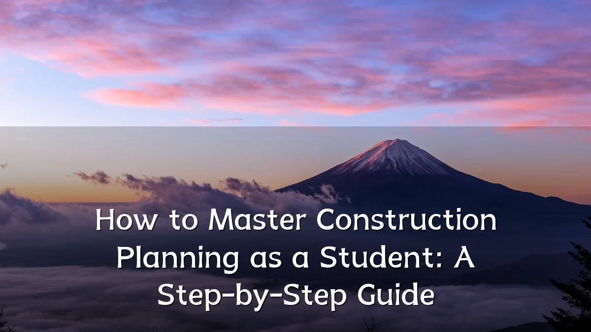 How to Master Construction Planning as a Student: A Step-by-Step Guide